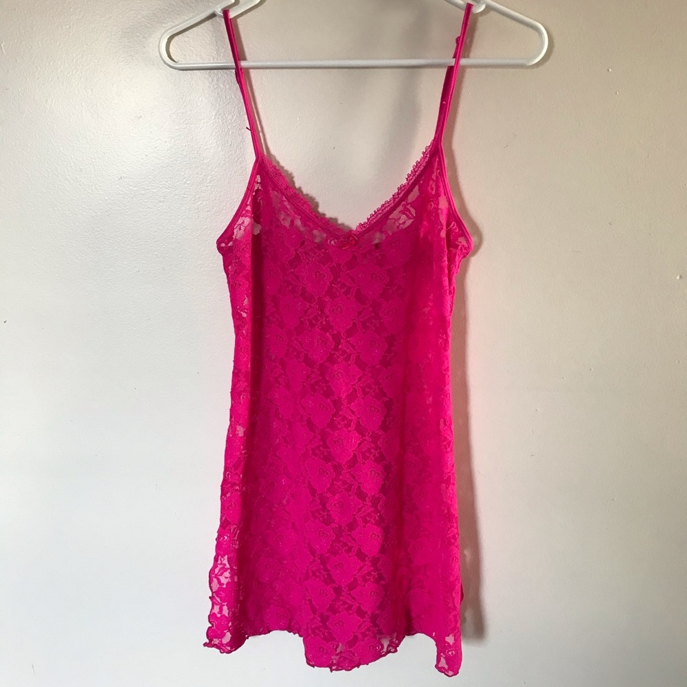 HOT PINK LINGERIE NIGHT SLIP